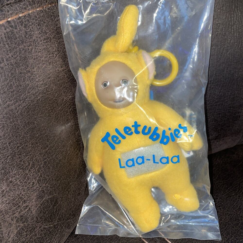 Teletubbies Laa Laa Avon Coin Plush Keychain Coin Purse NOS New In Original Bag